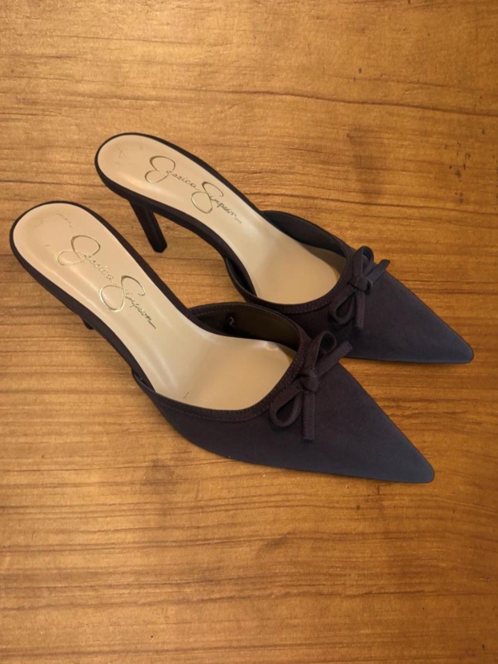 Jessica Simpson Brown Kitten Heels with Bow